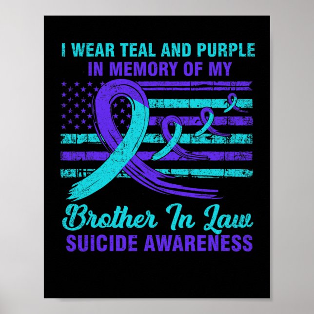 In Memory Of Brother In Law Suicide Awareness Amer Poster (Front)