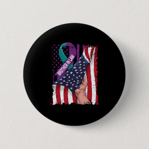 In Memory Of Brother In Law Suicide Awareness Usa  6 Cm Round Badge