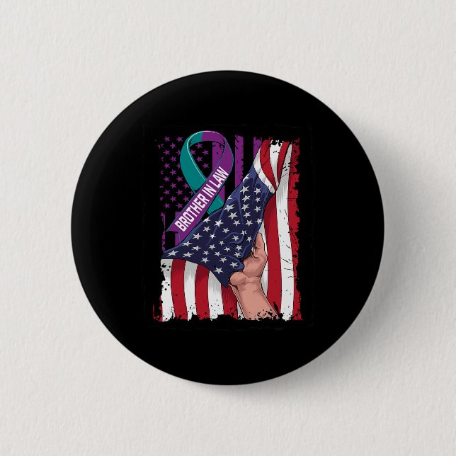 In Memory Of Brother In Law Suicide Awareness Usa  6 Cm Round Badge (Front)