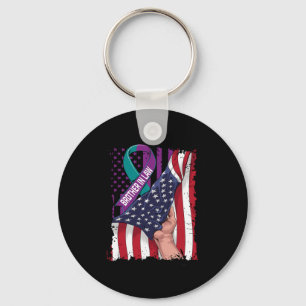 In Memory Of Brother In Law Suicide Awareness Usa  Key Ring
