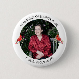 In Memory of Cardinal Memorial Keepsake 6 Cm Round Badge