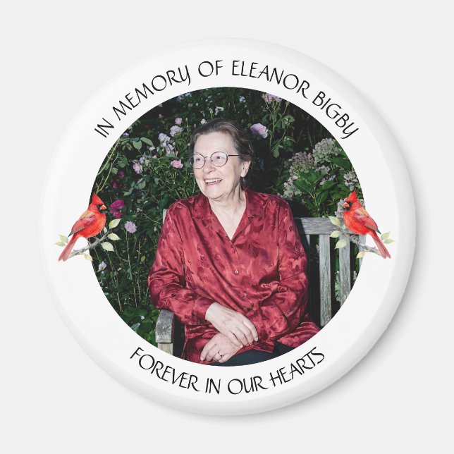 In Memory of | Cardinal Memorial Keepsake Magnet (Front)