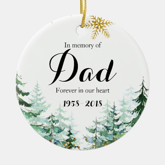 In Memory of Dad Ornament Christmas Gifts (Front)