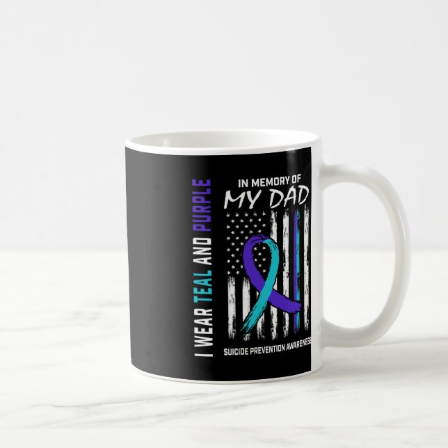 In Memory of Dad Suicide Awareness Prevention Amer Coffee Mug (Right)