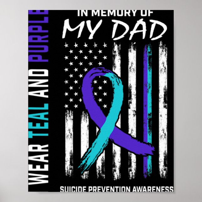 In Memory Of Dad Suicide Awareness Prevention Amer Poster (Front)