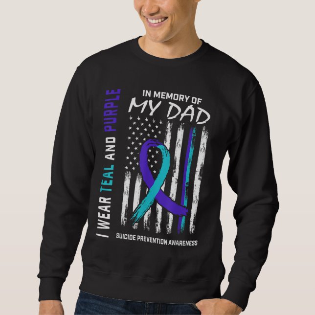 In Memory of Dad Suicide Awareness Prevention Amer Sweatshirt (Front)