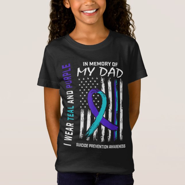 In Memory of Dad Suicide Awareness Prevention Amer T-Shirt (Front)