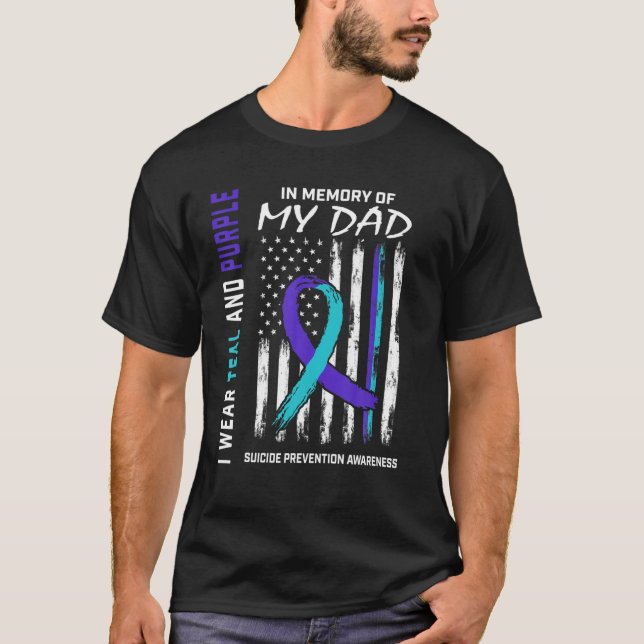 In Memory Of Dad Suicide Awareness Prevention Amer T-Shirt (Front)
