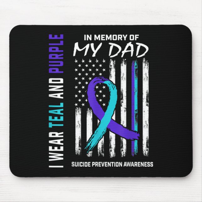 In Memory Of Dad Suicide Prevention Awareness Amer Mouse Pad (Front)