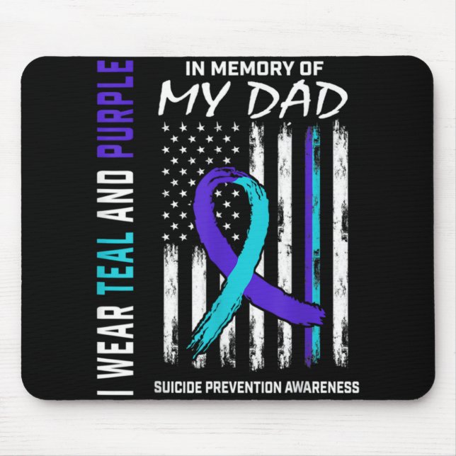 In Memory Of Dad Suicide Prevention Awareness Amer Mouse Pad (Front)