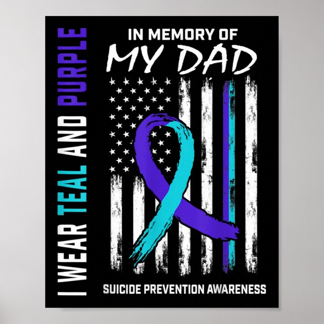 In Memory Of Dad Suicide Prevention Awareness Amer Poster (Front)