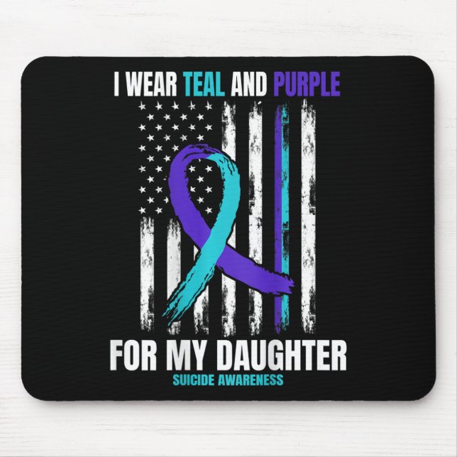 In Memory Of Daughter Suicide Awareness American F Mouse Pad (Front)