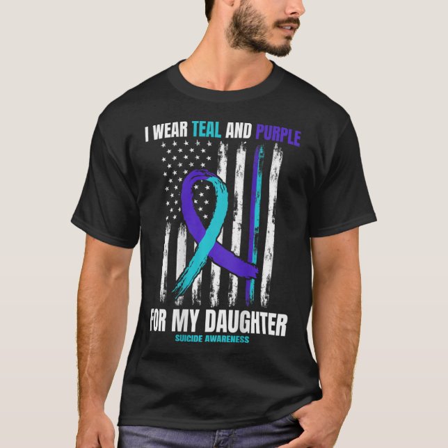 In Memory Of Daughter Suicide Awareness American F T-Shirt (Front)
