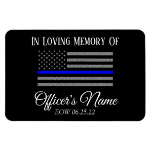 IN MEMORY OF FALLEN OFFICER THIN BLUE LINE MAGNET