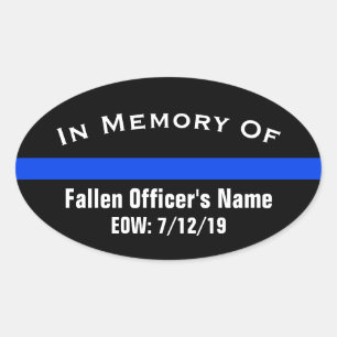 IN MEMORY OF FALLEN OFFICER THIN BLUE LINE STICKER