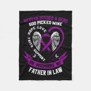In Memory Of Father In Law Pancreatic Cancer Aware Fleece Blanket