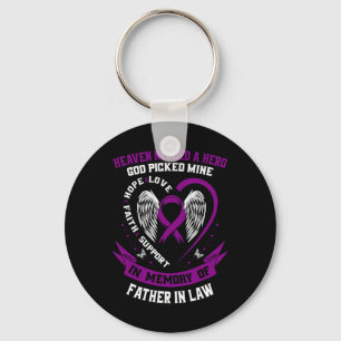In Memory Of Father In Law Pancreatic Cancer Aware Key Ring