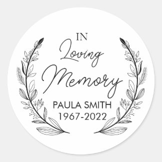 In Memory Of Funeral Gift loving memorial favour Classic Round Sticker