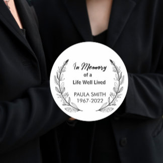 In Memory Of Funeral Gift loving memorial favour Classic Round Sticker