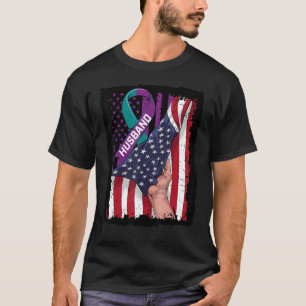 In Memory of Husband Suicide Awareness American Fl T-Shirt