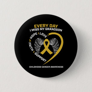In Memory Of I Miss My Grandson Childhood Cancer A 6 Cm Round Badge