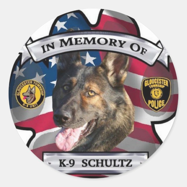 In Memory of K-9 Schultz Classic Round Sticker (Front)