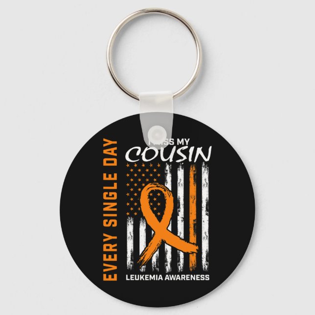 In Memory Of Loved One Gifts Cousin Leukaemia Awar Key Ring (Front)