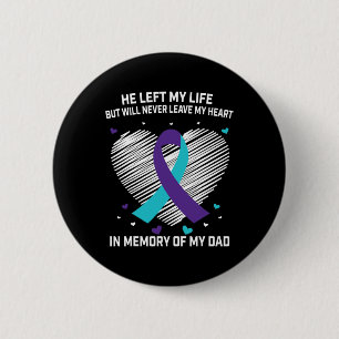 In Memory Of Loving Dad Suicide Awareness Preventi 6 Cm Round Badge