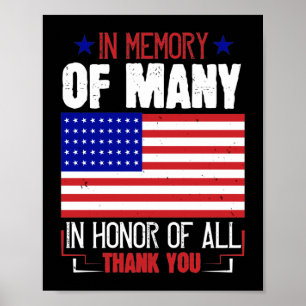 In Memory Of Many In Honour Of All Thank You Poster