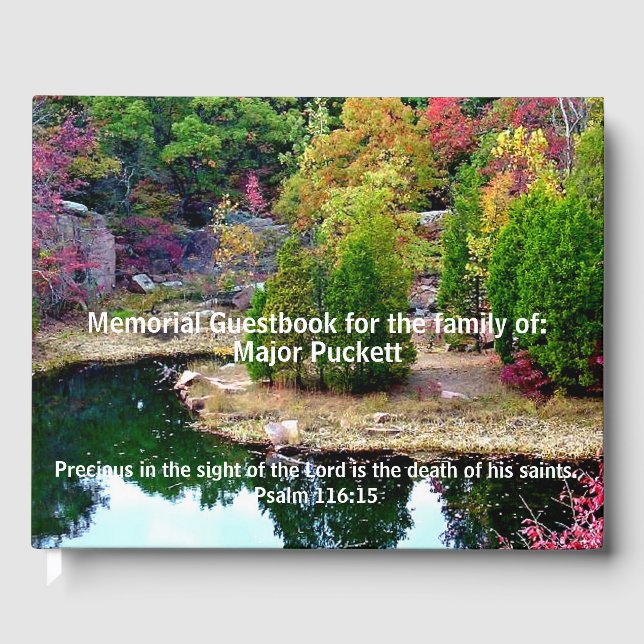 In Memory Of Memorial Funeral Guest Registry Book (Front)