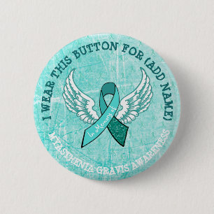In Memory of MG Warrior Awareness Ribbon Button