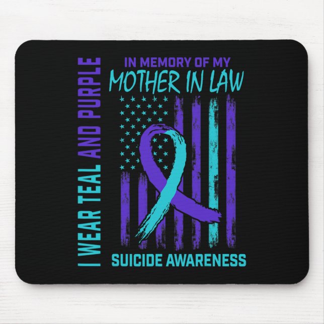 In Memory Of Mother In Law Suicide Awareness Ameri Mouse Pad (Front)