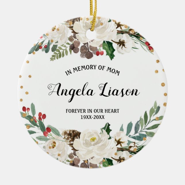 In Memory of Mum Christmas Ornament (Front)