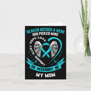 In Memory Of Mum Ovarian Cancer Awareness Memorial Card
