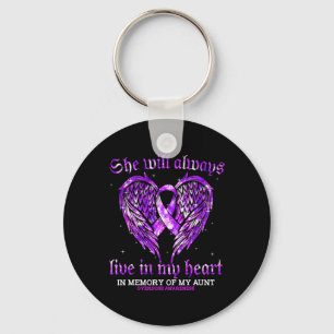 In Memory Of My Aunt Overdose Awareness Angel Wing Key Ring