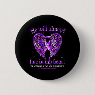 In Memory Of My Brother Overdose Awareness Angel W 6 Cm Round Badge