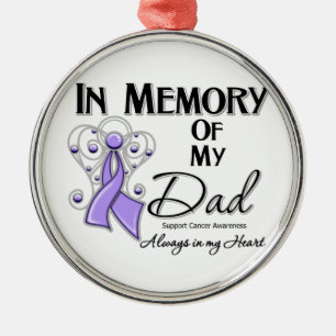 In Memory of My Dad Cancer Awareness Metal Tree Decoration