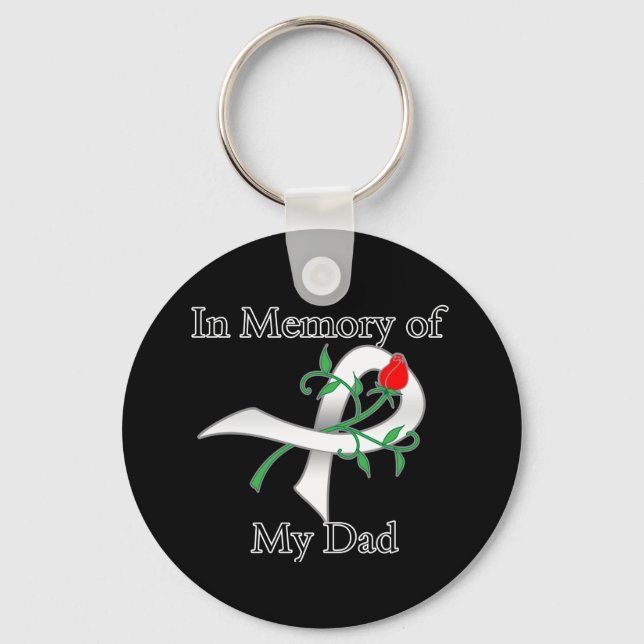 In Memory of My Dad - Lung Cancer Key Ring (Front)