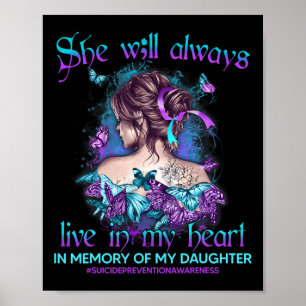 In Memory Of My Daughter Suicide Prevention Awaren Poster