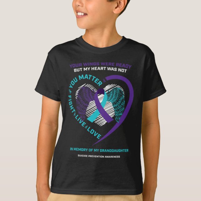 In Memory Of My Granddaughter Suicide Prevention A T-Shirt (Front)