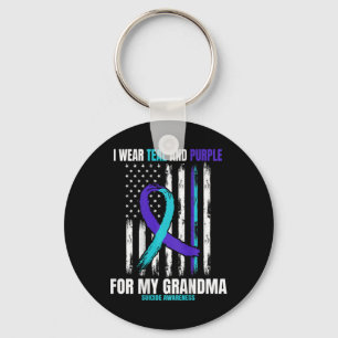 In Memory Of My Grandma Suicide Awareness Flag Bac Key Ring