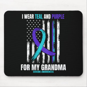 In Memory Of My Grandma Suicide Awareness Flag Bac Mouse Pad
