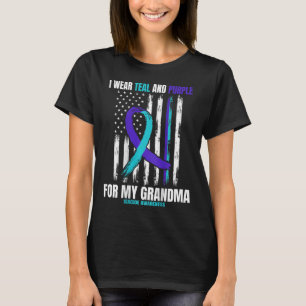 In Memory Of My Grandma Suicide Awareness Flag Bac T-Shirt