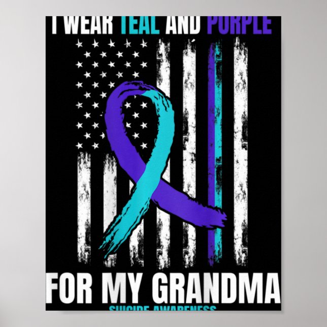 In Memory Of My Grandma Suicide Awareness Flag Byc Poster (Front)