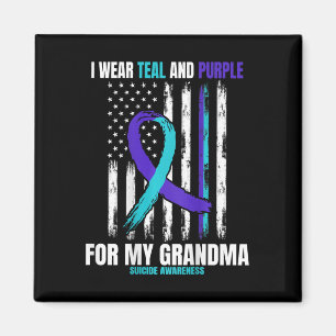 In Memory Of My Grandma Suicide Awareness Flag Ck Magnet