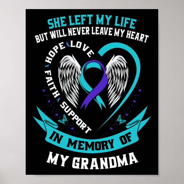 In Memory of my Grandma Suicide Awareness Memorial Poster (Front)