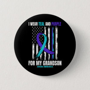 In Memory Of My Grandson Suicide Awareness Flag Ba 6 Cm Round Badge
