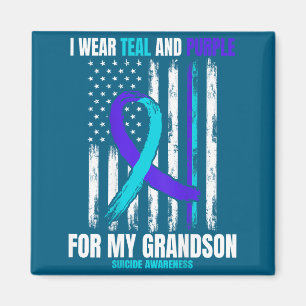 In Memory Of My Grandson Suicide Awareness Flag Ba Magnet