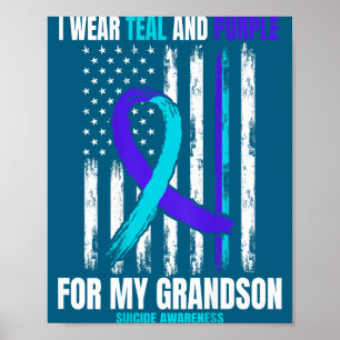 In Memory Of My Grandson Suicide Awareness Flag Ba Poster