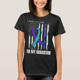 In Memory Of My Grandson Suicide Awareness Flag Ba T-Shirt